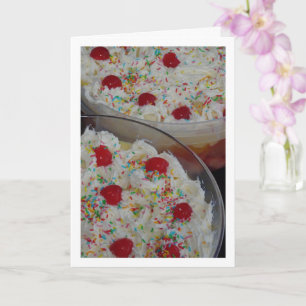 Traditionelle englische Trifle-Nachspeise-Küche Karte