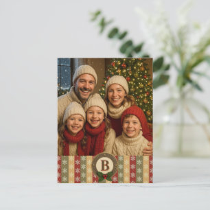 traditionelle farbige Weihnachts-Schneeflocke gest Feiertagspostkarte