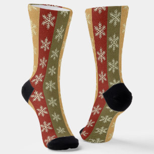 traditionelle farbige Weihnachts-Schneeflocke gest Socken