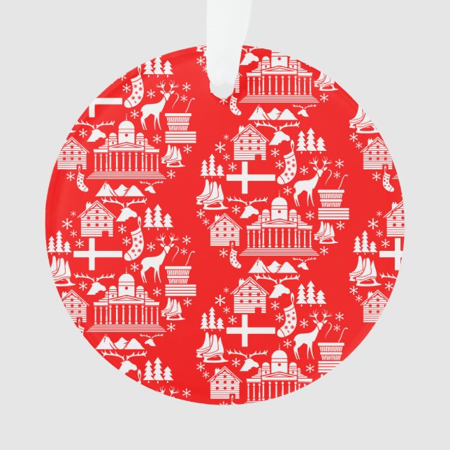 Traditionelle finnische Weihnachtsdekoration Ornament (Vorderseite)
