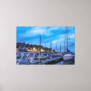 Traditionelle Fischerstadt Nachtszene Leinwanddruck
