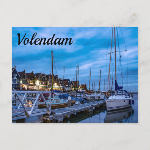 Traditionelle Fischerstadt Nachtszene Postkarte