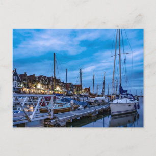 Traditionelle Fischerstadt Nachtszene Postkarte