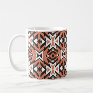 Traditionelle Fliesen, ethnische Korallen geometri Kaffeetasse