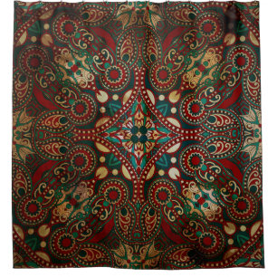 Traditionelle Floral Paisley Bandanna Grunge Duschvorhang