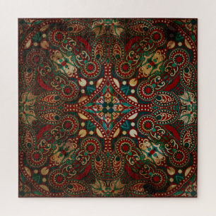Traditionelle Floral Paisley Bandanna Grunge Puzzle