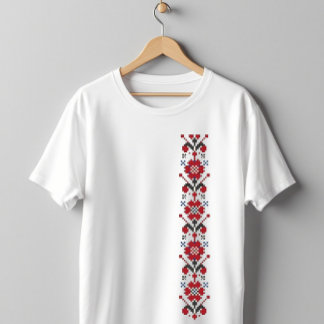 Traditionelle Folkkunst Stickereien im Blumenmuste T-Shirt