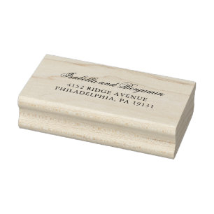 Traditionelle formelle elegante Hochzeit-Rücksende Gummistempel
