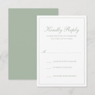 Traditionelle formelle Hochzeit RSVP Karte