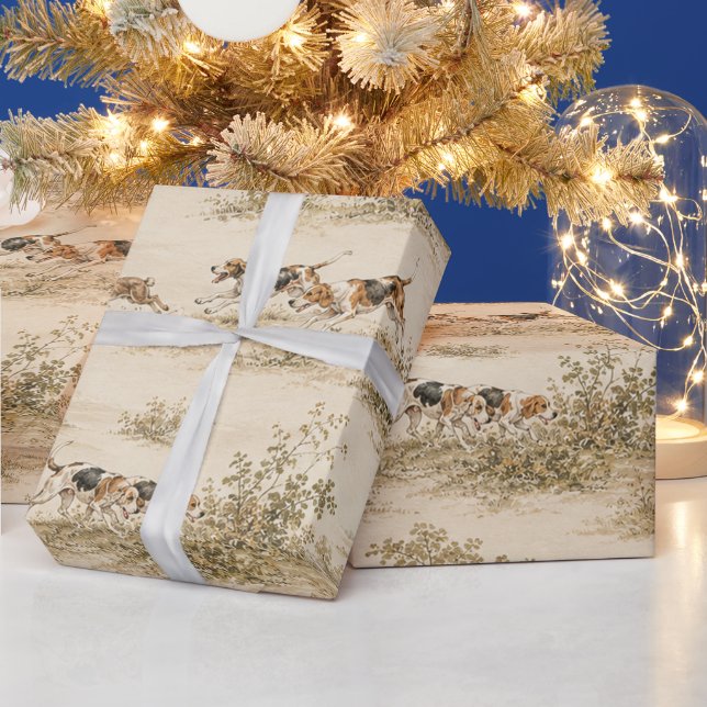 Traditionelle Foxhound-Jagd Geschenkpapier (Feiertage)