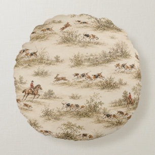 Traditionelle Foxhound-Jagd Rundes Kissen