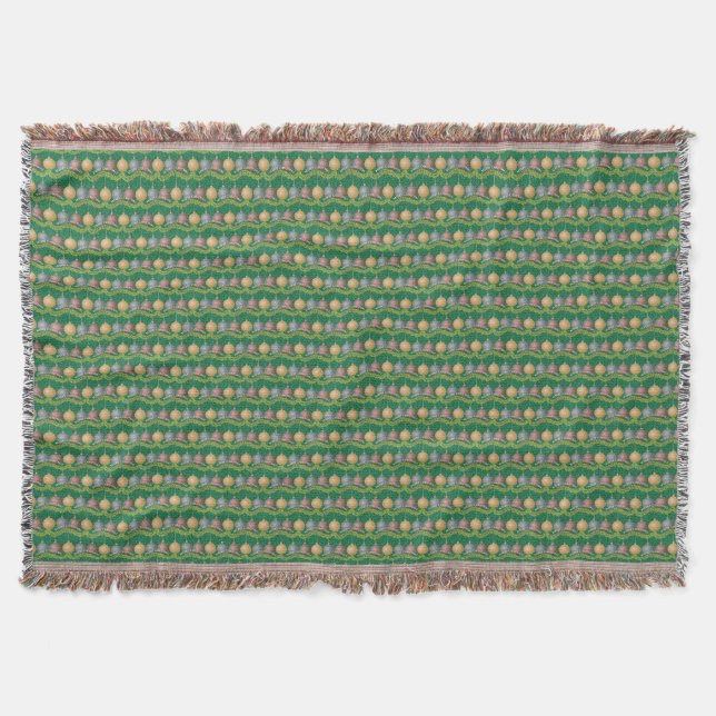 Traditionelle frohe Weihnachtsgrün-Ornamente Decke (Vorderseite)