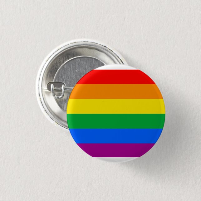 Traditionelle Gay-Pride-Flagge Button (Vorne & Hinten)