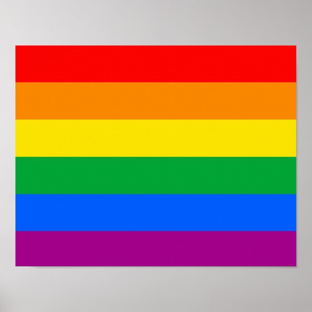 Traditionelle Gay-Pride-Flagge Poster (Vorne)