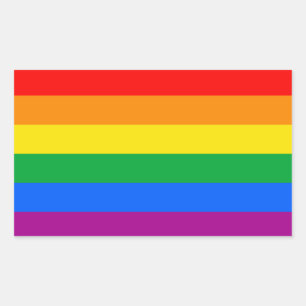 Traditionelle Gay-Pride-Flagge Rechteckiger Aufkleber
