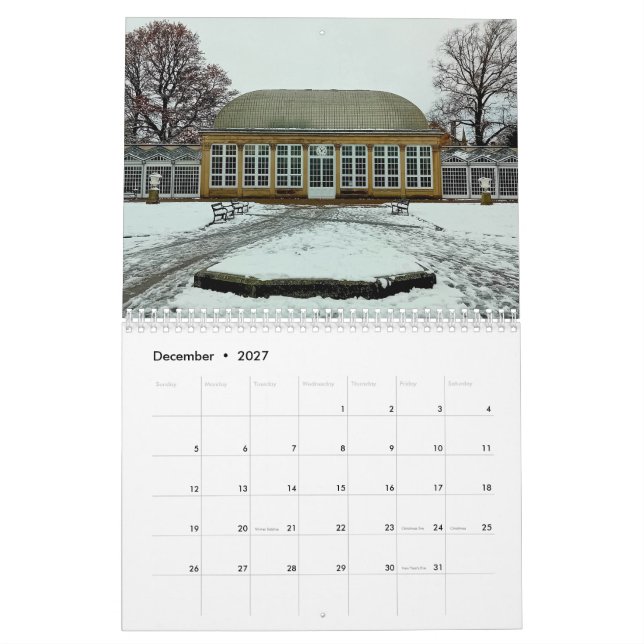 Traditionelle Gebäude Englands Kalender (Dez 2027)