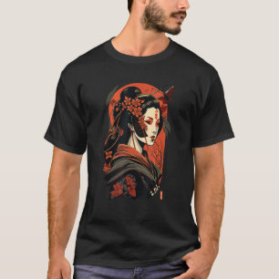 Traditionelle Geisha Samurai Maske Japanisches Sch T-Shirt