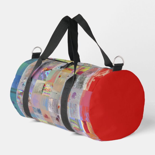 Traditionelle geometrische Patchwork-Reisetasche Duffle Bag (Linke Seite)