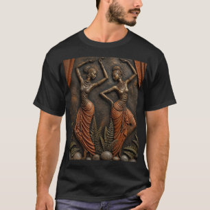 Traditionelle geschnitzte afrikanische Tänzer, alt T-Shirt