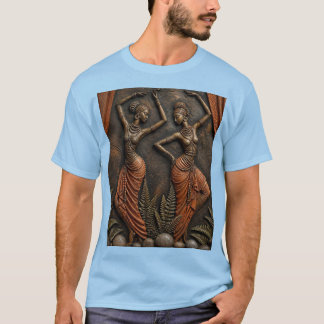 Traditionelle geschnitzte afrikanische Tänzer, alt T-Shirt