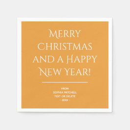 Traditionelle Golden Orange Merry Christmas Napkin Serviette