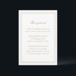 Traditionelle Goldzeitlose Hochzeit Begleitkarte<br><div class="desc">Elegante Hochzeitskasse mit einem einfachen und klassischen Design.</div>