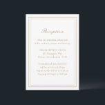 Traditionelle Goldzeitlose Hochzeit Begleitkarte<br><div class="desc">Elegante Hochzeitskasse mit einem einfachen und klassischen Design.</div>