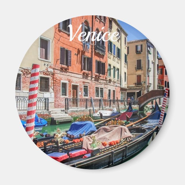 Traditionelle Gondel in Venedig Magnet (Vorne)