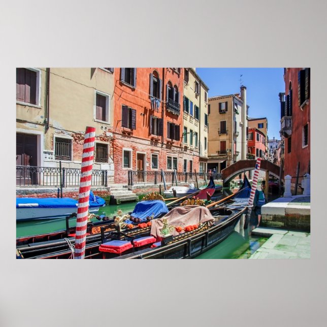 Traditionelle Gondel in Venedig Poster (Vorne)