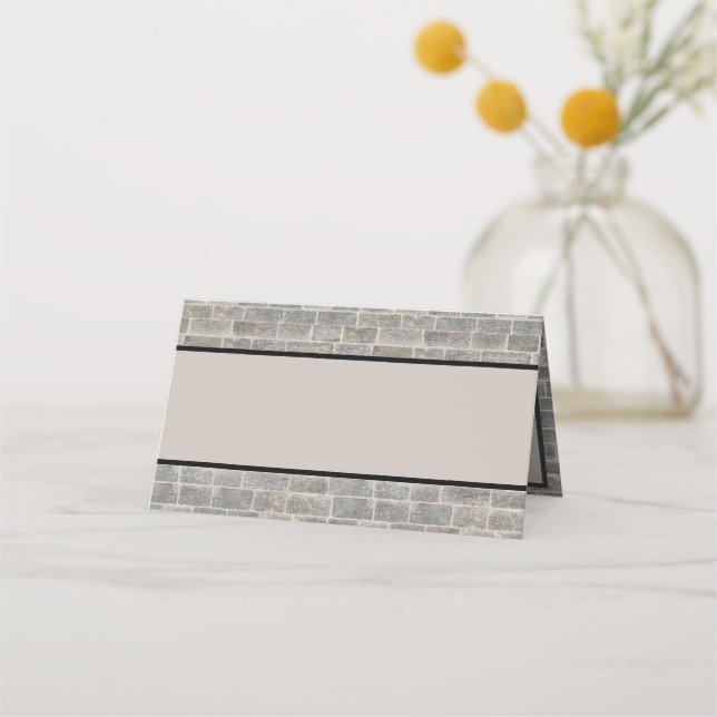 Traditionelle Gray Brick Platzkarte (Vorderseite)
