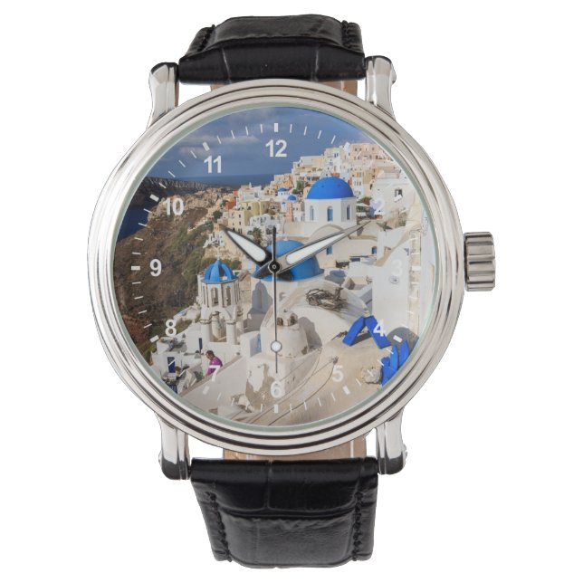 Traditionelle griechische Häuser Armbanduhr (Vorderseite)