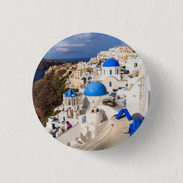Traditionelle griechische Häuser Button (Vorderseite)