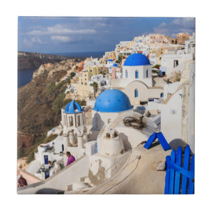 Traditionelle griechische Häuser Fliese