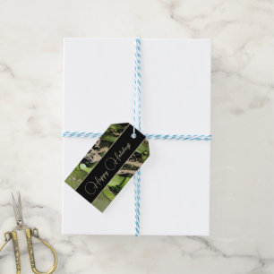 Traditionelle Grün-Schwarz-Feiertage-Geschenketike Geschenkanhänger