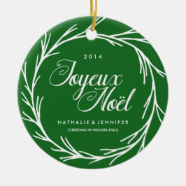 Traditionelle grüne WeihnachtsFoto-Verzierung Keramik Ornament