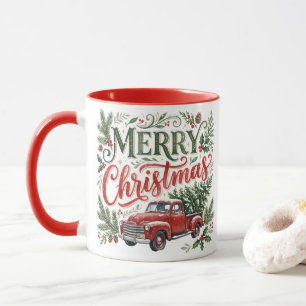 Traditionelle handgeschriebene Weihnachts-Lieferwa Tasse