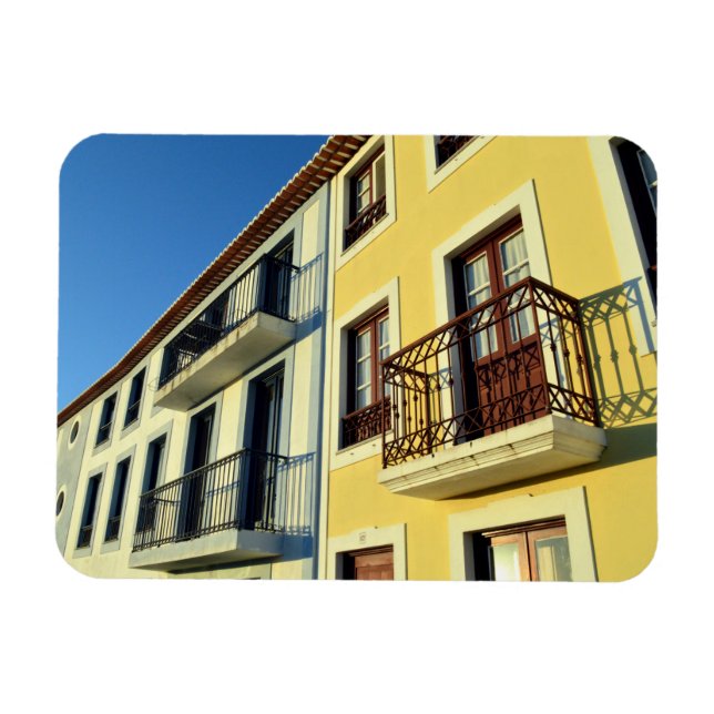 Traditionelle Häuser: Angra do Heroismo, Azoren Magnet (Horizontal)