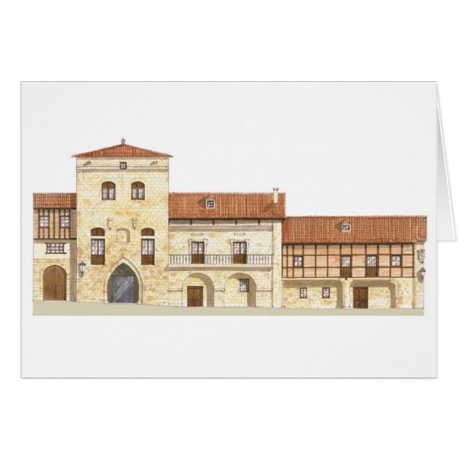 Traditionelle Häuser. Santillana del Mar (Vorderseite (Horizontal))