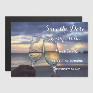 Traditionelle Hochzeit am Strand Save the Date Magneteinladung