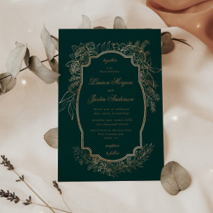 Traditionelle Hochzeit der Goldromantik Einladung