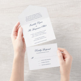 Traditionelle Hochzeit der Navy All In One Einladung