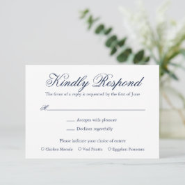 Traditionelle Hochzeit der Navy RSVP Karte