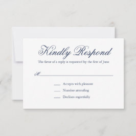 Traditionelle Hochzeit der Navy RSVP Karte