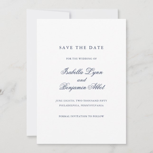 Traditionelle Hochzeit der Navy Save The Date (Vorderseite)