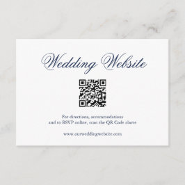 Traditionelle Hochzeit des Navy-Blue-Formal-QR-Cod Begleitkarte