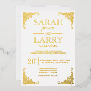 Traditionelle Hochzeit in Gold Hawaii Folieneinladung