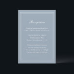 Traditionelle Hochzeit in trostfreiem Blau Begleitkarte<br><div class="desc">Elegante Hochzeitskasse mit einem einfachen und klassischen Design.</div>