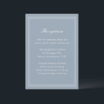 Traditionelle Hochzeit in trostfreiem Blau Begleitkarte<br><div class="desc">Elegante Hochzeitskasse mit einem einfachen und klassischen Design.</div>