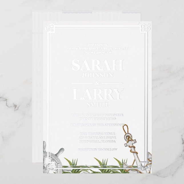 Traditionelle Hochzeit mit dem Thema Strand und el Folieneinladung (Briefumschlag)