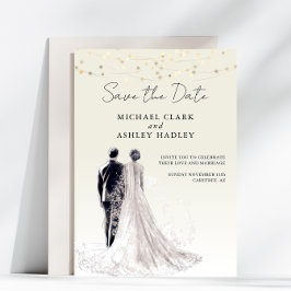 Traditionelle Hochzeit mit elegantem Skript Save The Date